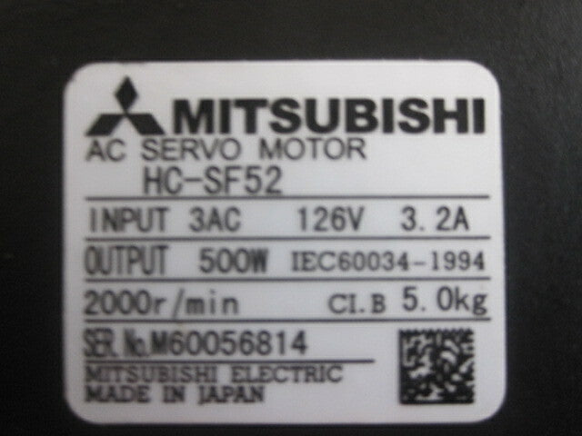 MITSUBISHI AC SERVO MOTOR HC-SF52 HCSF52
