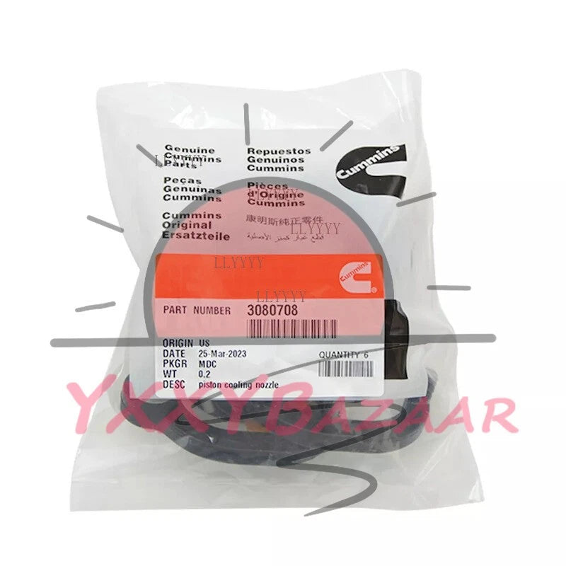 6Pcs 3080708 Piston Cooling Nozzle Fits For ISM QSM11 M11 ISM11 Cummins Engine