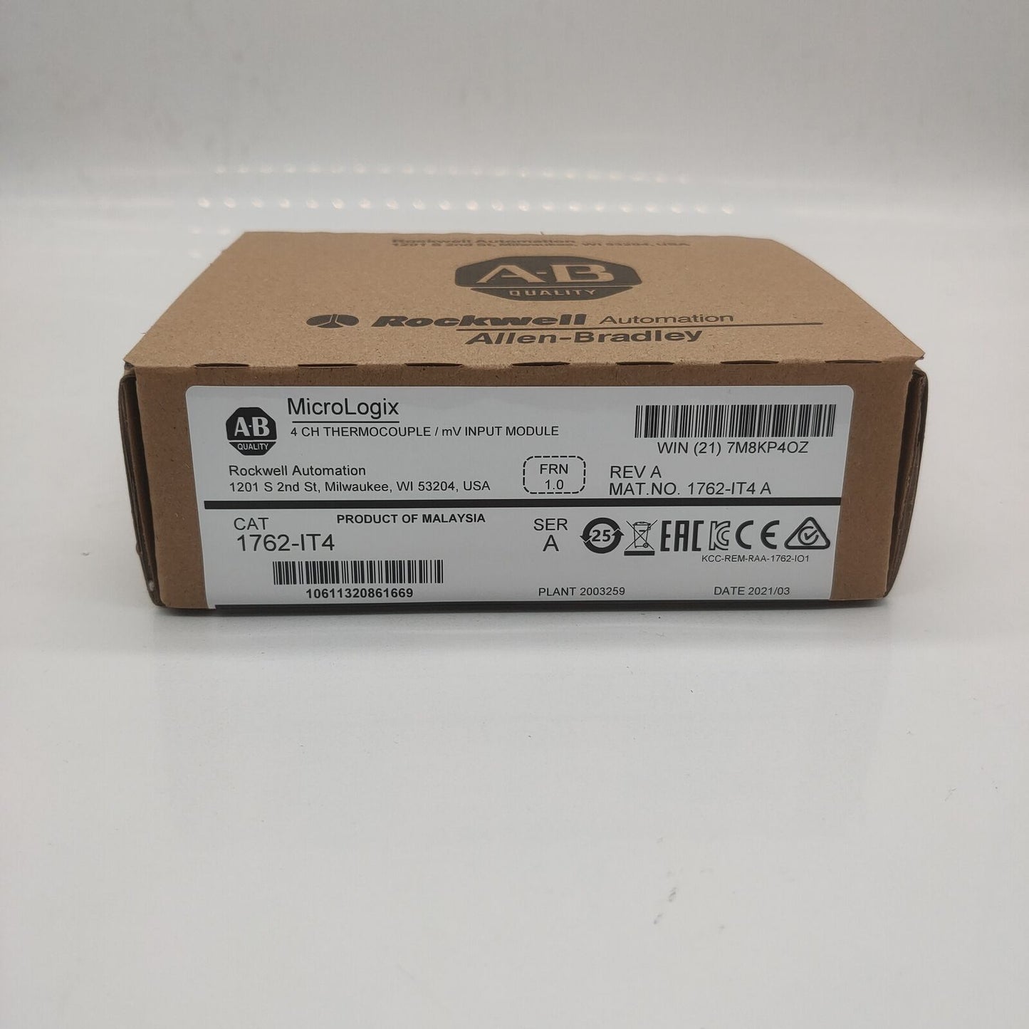 Allen-Bradley 1762-IT4 MicroLogix 4 Point Input Module - 1762IT4 Module Brand - ALLEN-BRADLEY