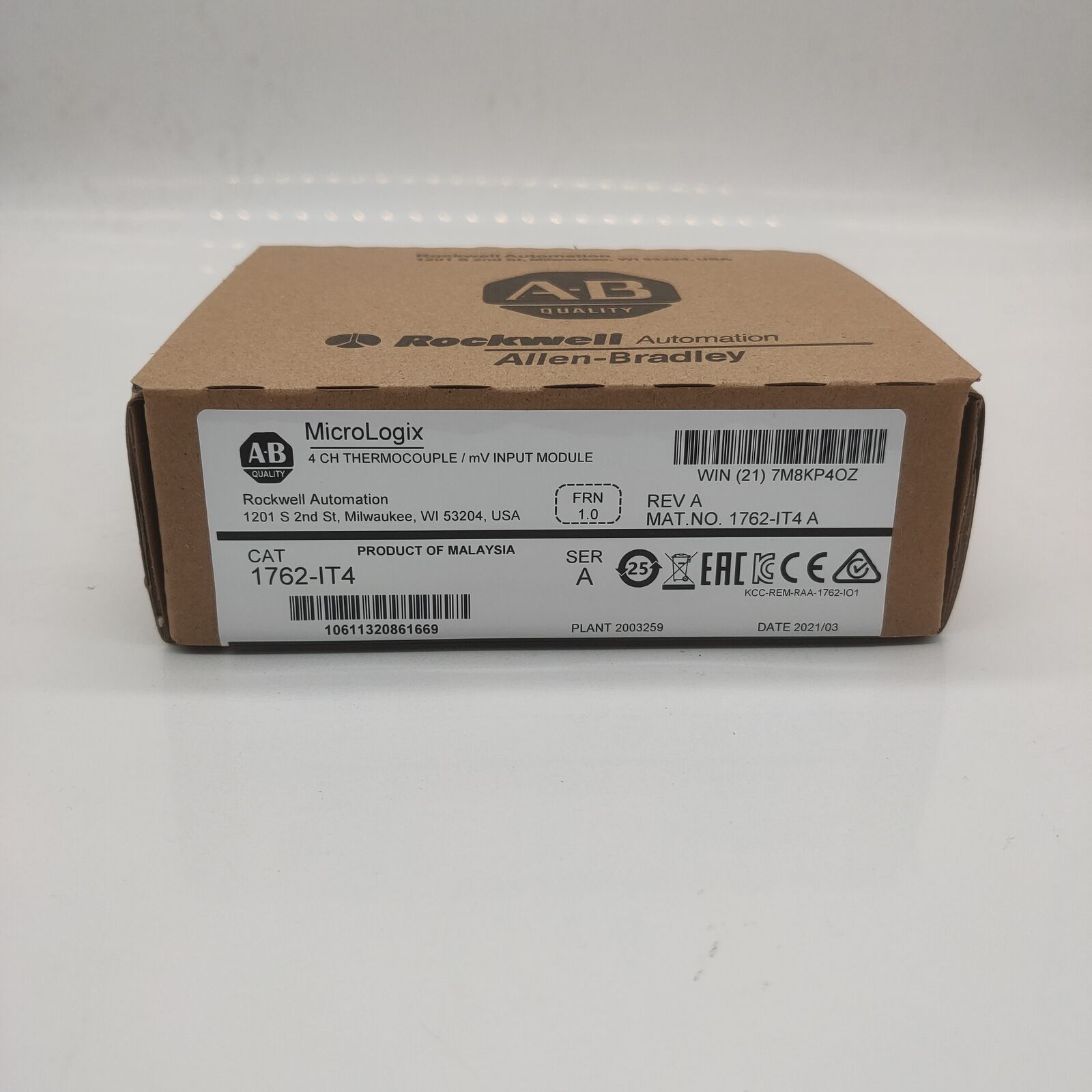 Allen-Bradley 1762-IT4 MicroLogix 4 Point Input Module - 1762IT4 Module Brand - ALLEN-BRADLEY