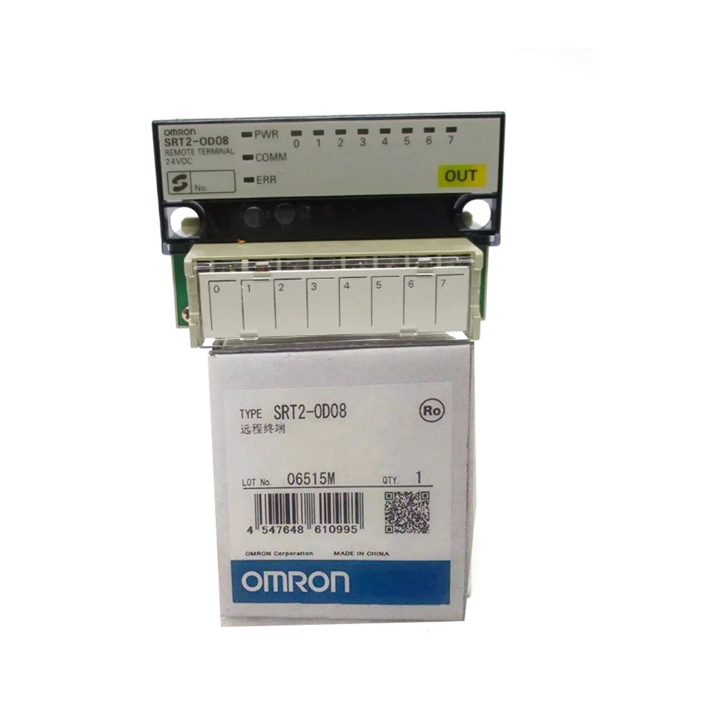 Omnion SRT2-OD08 programmable logic controller with 8 NPN outputs and 16 inputs for industrial automation and safety applications - OMRON