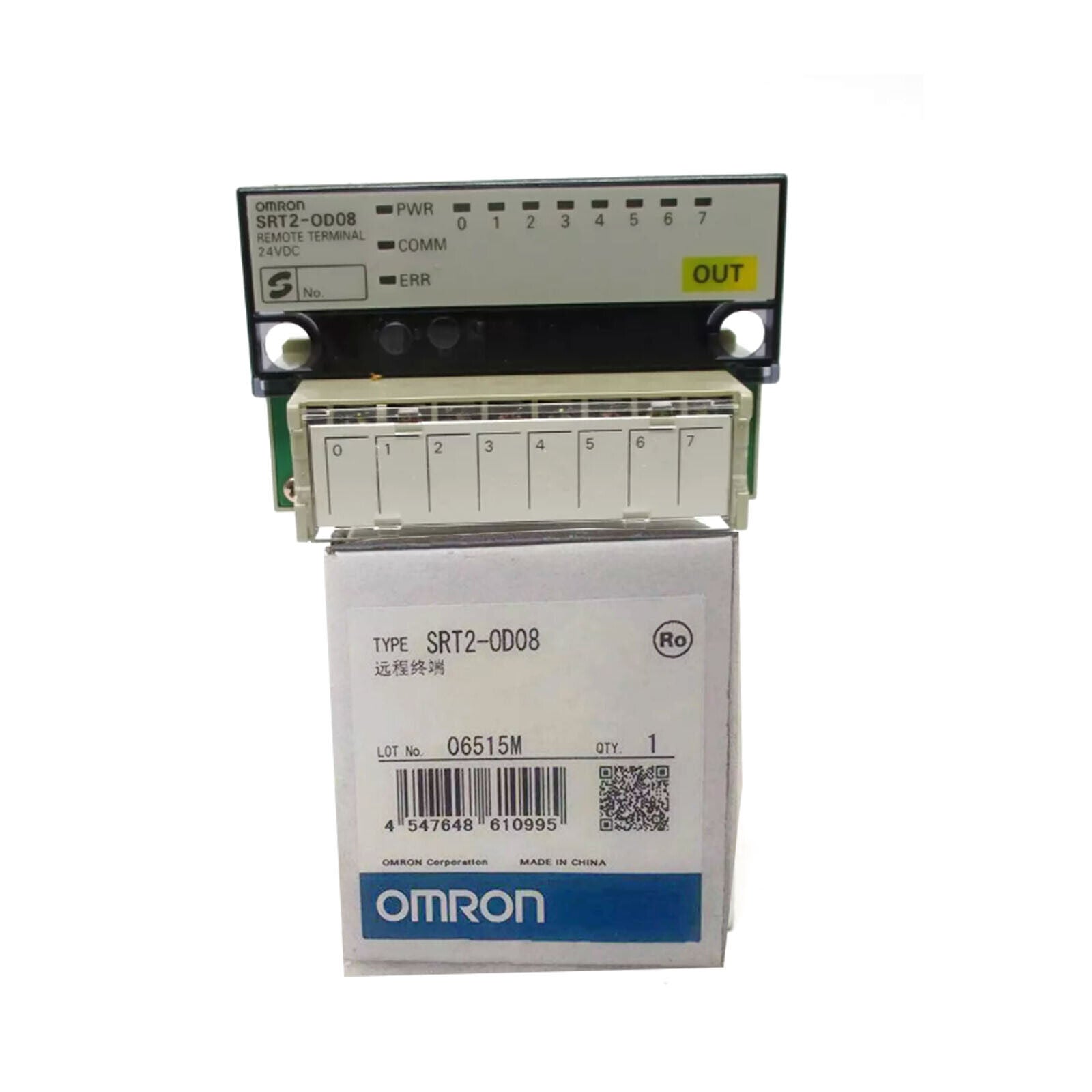 Omnion SRT2-OD08 programmable logic controller with 8 NPN outputs and 16 inputs for industrial automation and safety applications - OMRON