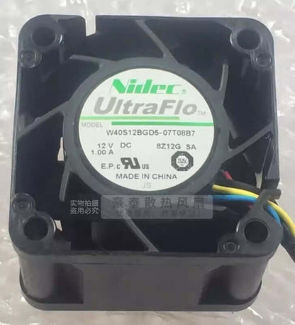 NIDEC W40S12BGD5-07T08B7 4028 DC12V 1.0A 4CM 4-Wire Server Cooling Fan
