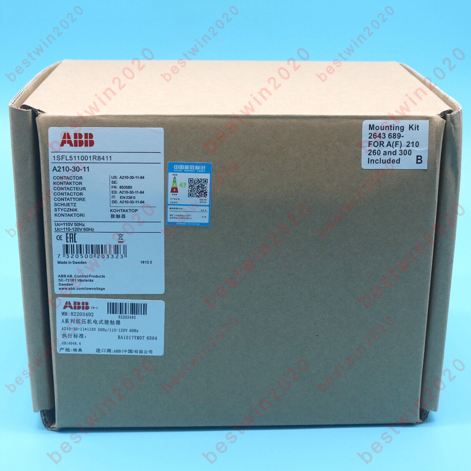 new one abb A210-30-11 Contactor 110-120V 50Hz 60Hz Fast - ABB