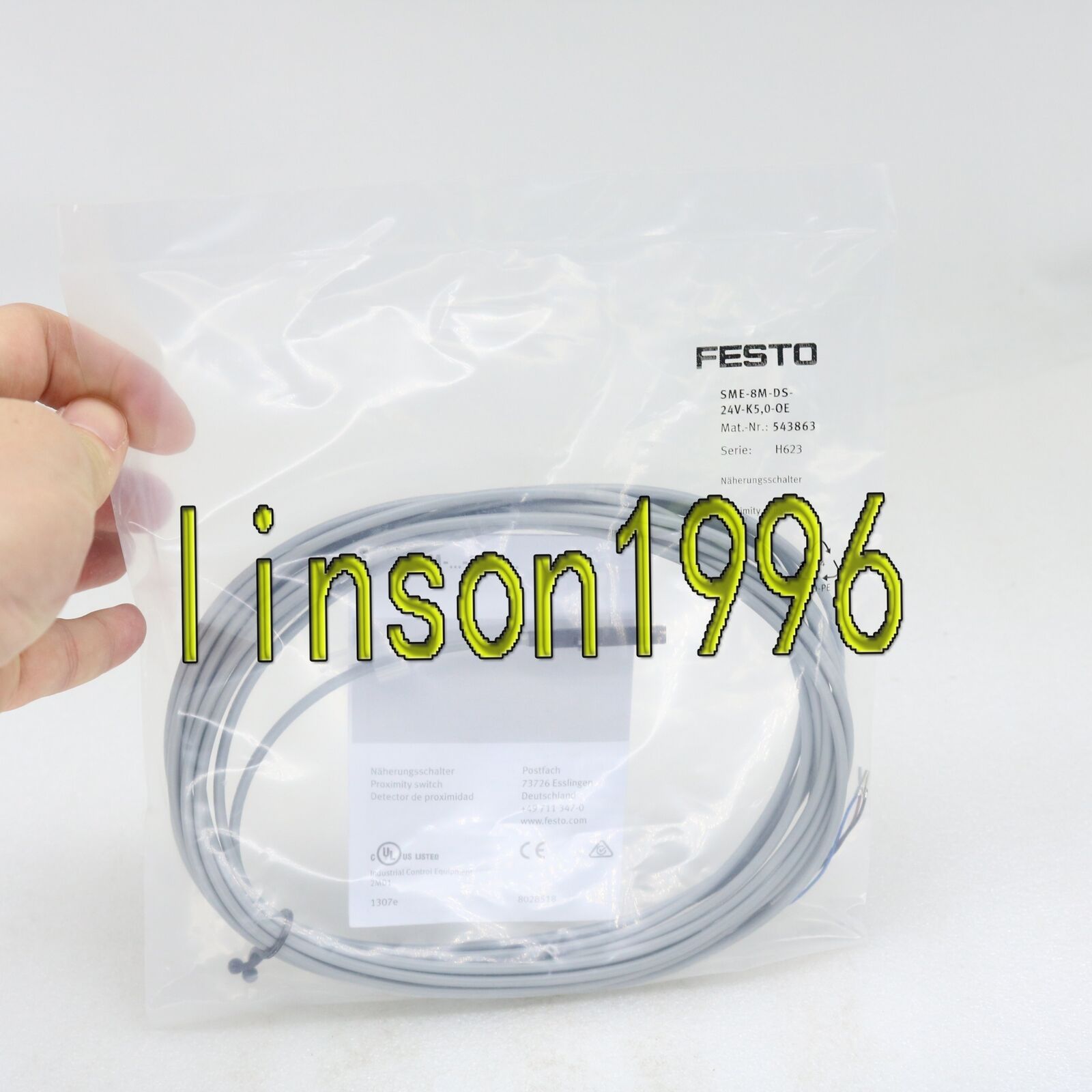 1-PC FESTO Magnetic Switch SME-8M-DS-24V-K5,0-OE 543863 - FESTO