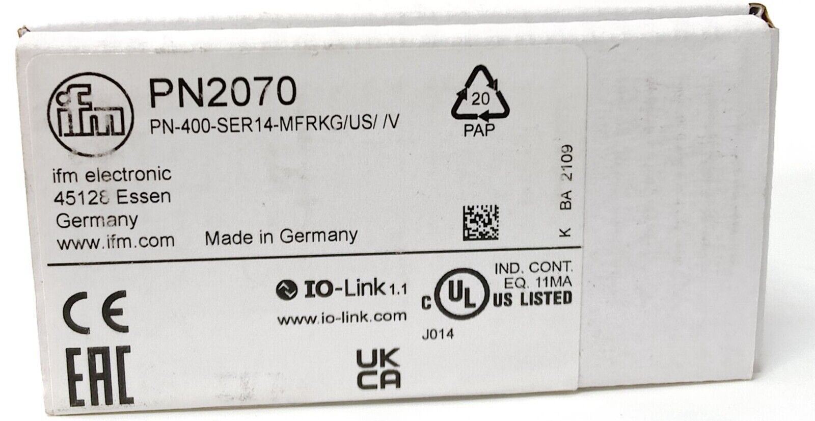 New PN2070 Pressure Sensors from IFM - IFM
