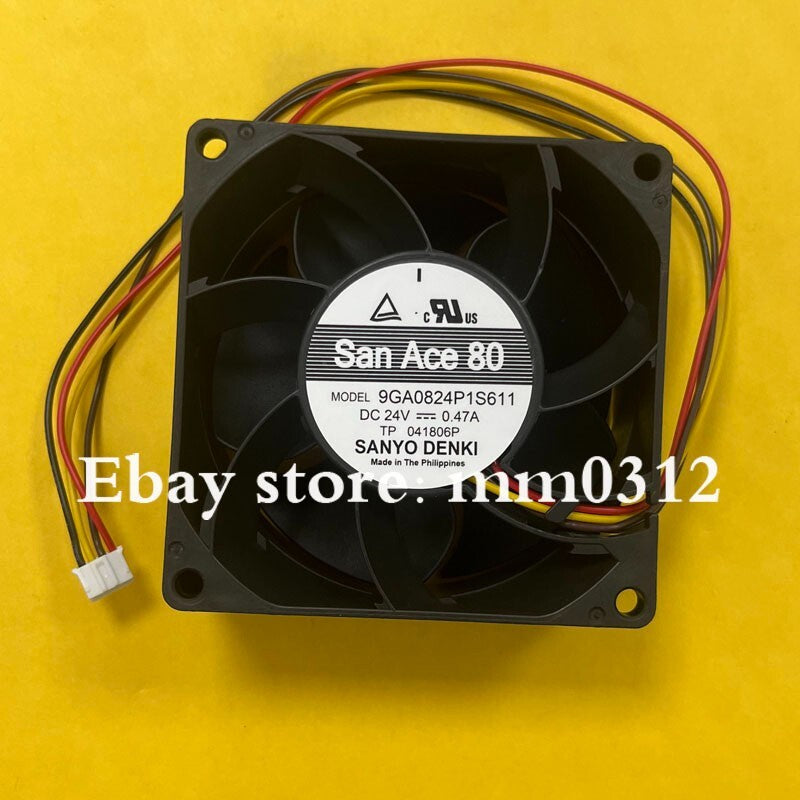 Sanyo 9GA0824P1S611 8038 24VDC 0.47A 8CM 4-wire inverter cooling fan