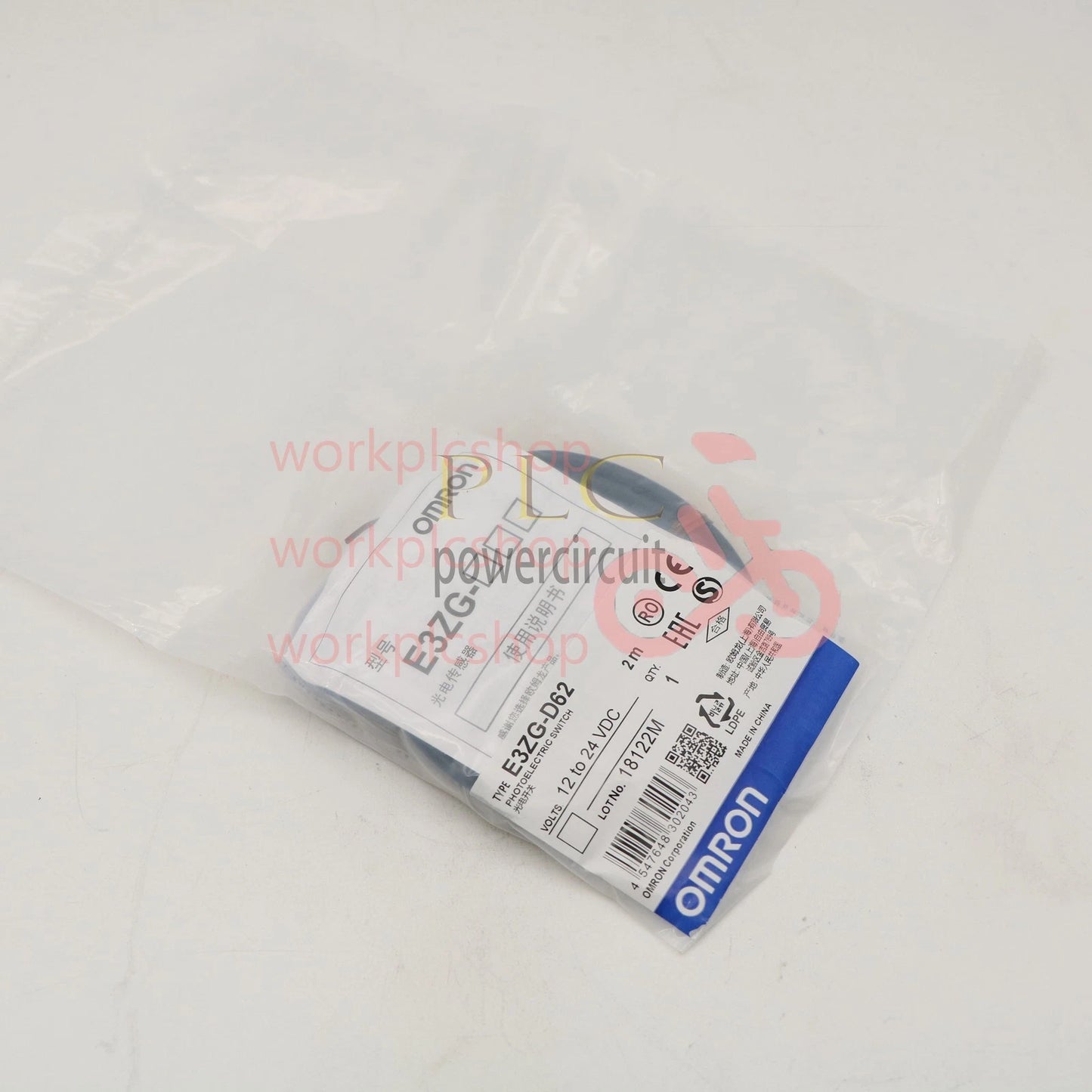 Omron E3ZG-D62 Photoelectric Sensor 2M 12-24VDC N ew 1PCS