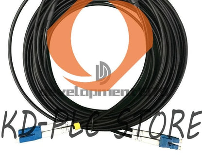 UPC Duplex Single Mode Black Armored PVC Fiber Patch Cord Cable LC-LC 70M