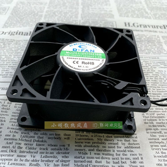 1pcs  D-FAN DEH9238B 9038 9CM 220~240v 6.0W chassis cooling fan
