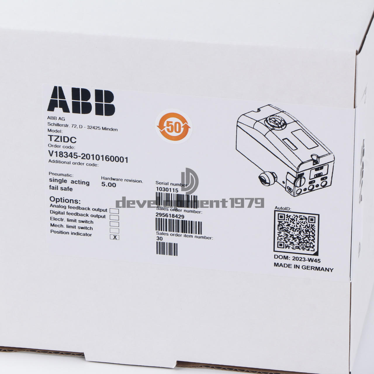 new ONE ABB Valve Positioner V18345-2010160001 - ABB