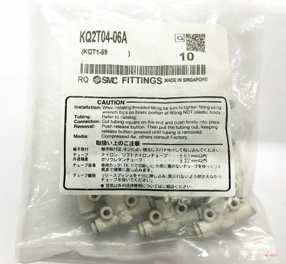 10pcs SMC KQ2T04-06A PBT Push-to-Connect Tube Fitting, Reducing Tee,