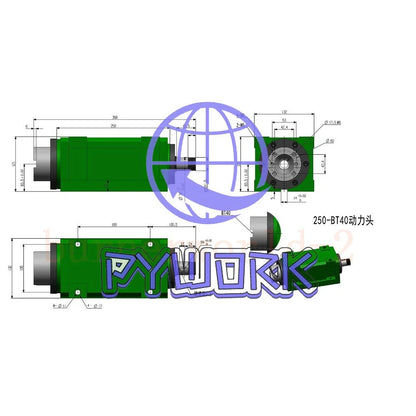 BT40 CNC Power Head Spindle Motor 6000RPM Drilling Milling Tapping Spindle Unit