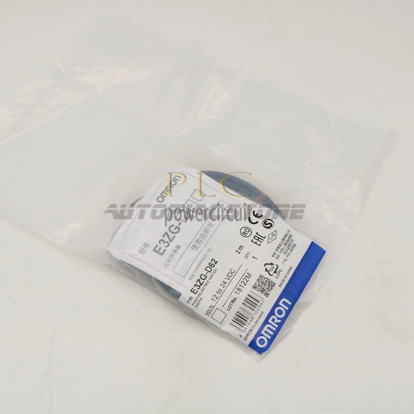Omron E3ZG-D62 Photoelectric Sensor 2M 12-24VDC N ew 1PCS