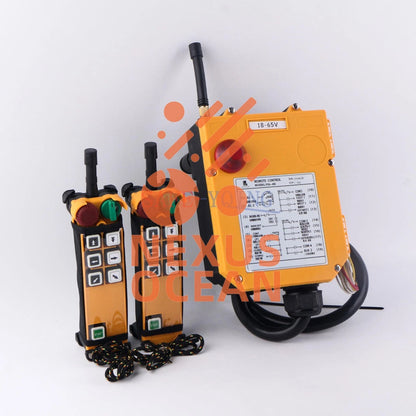 2 Emitter +1 Receiver Hoist Crane Radio Wireless Remote Control F24-6D 18~65V