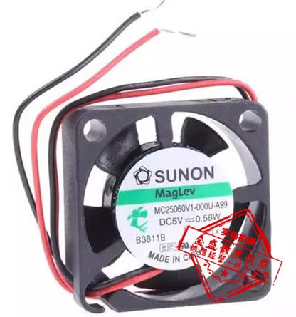 SUNON MC25060V1-000U-A99 2506 DC5V 0.58W 2.5CM 2-Wire Silent Cooling Fan