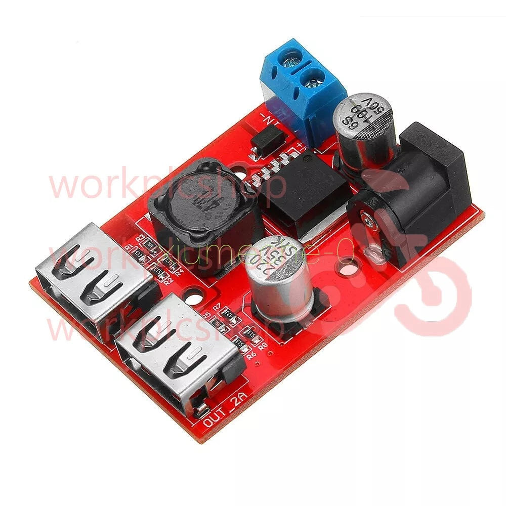 DC 9V/12V/24V/36V to 5V 3A Dual USB Charger Step Down Buck Power Supply Module F