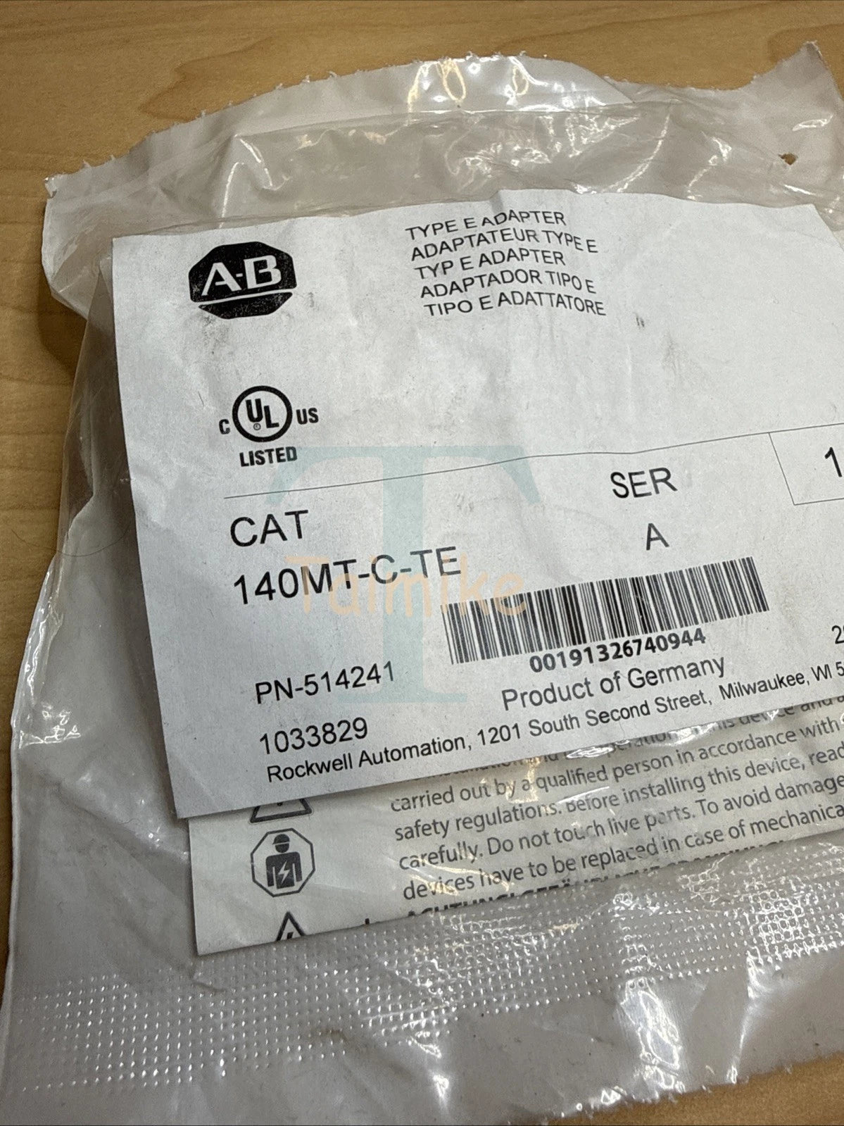 ! Allen Bradley AB 140MT-C-TE Type E Adapter PN-514241