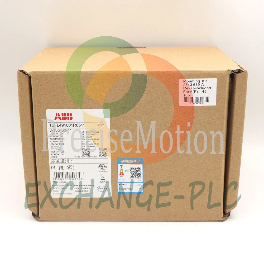 ABB A185-30-11 1SFL491001R8511 AC Contactor 400/415V-415/400V 50Hz/60Hz 1PCS