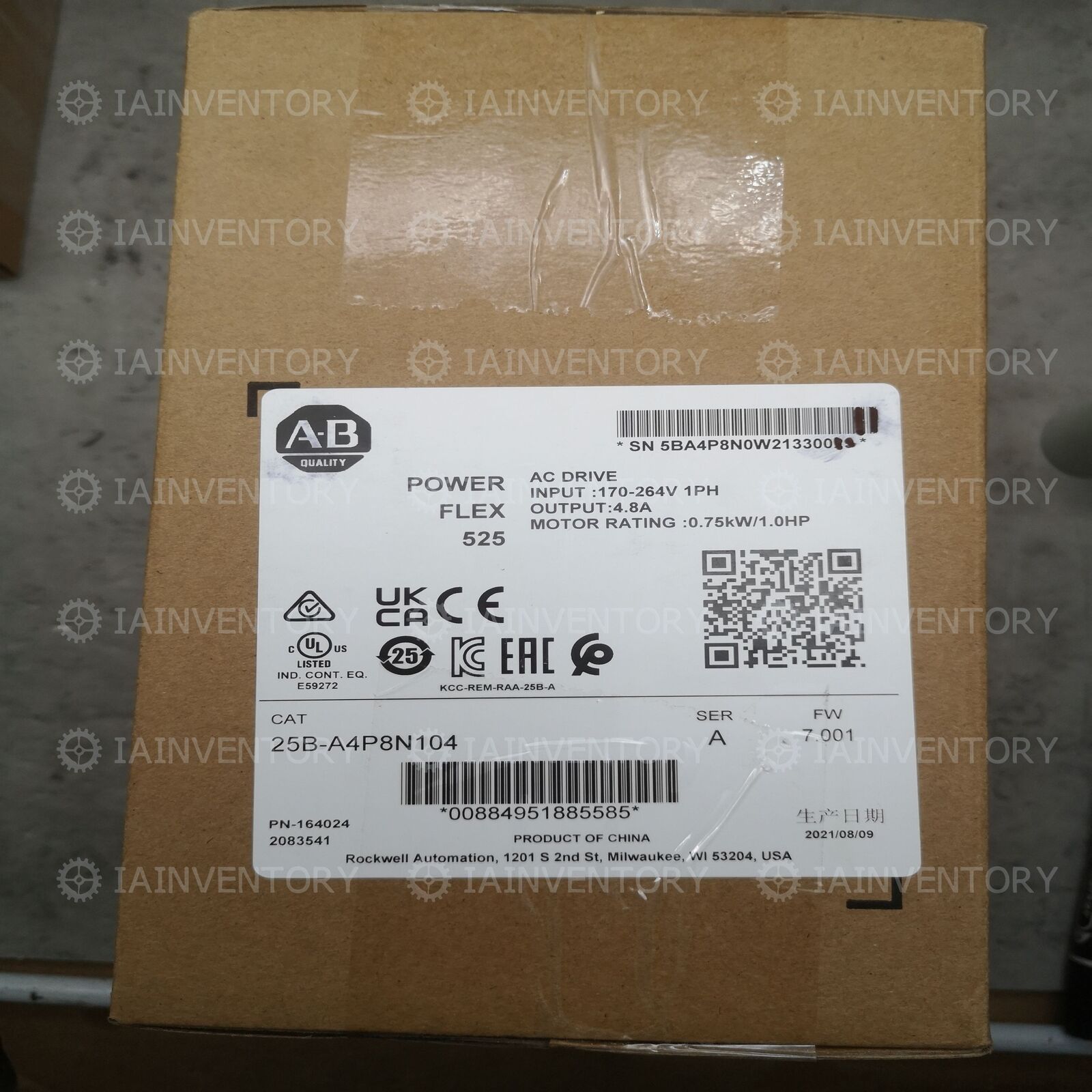 Allen-Bradley 525 AC Drive 0.75kW 1.0HP 25B-A4P8N104 Fast Ship - New Allen-Bradley 25B-A4P8N104 AC Drive 525 AC Drive 0.75kW 1.0HP - ALLEN-BRADLEY