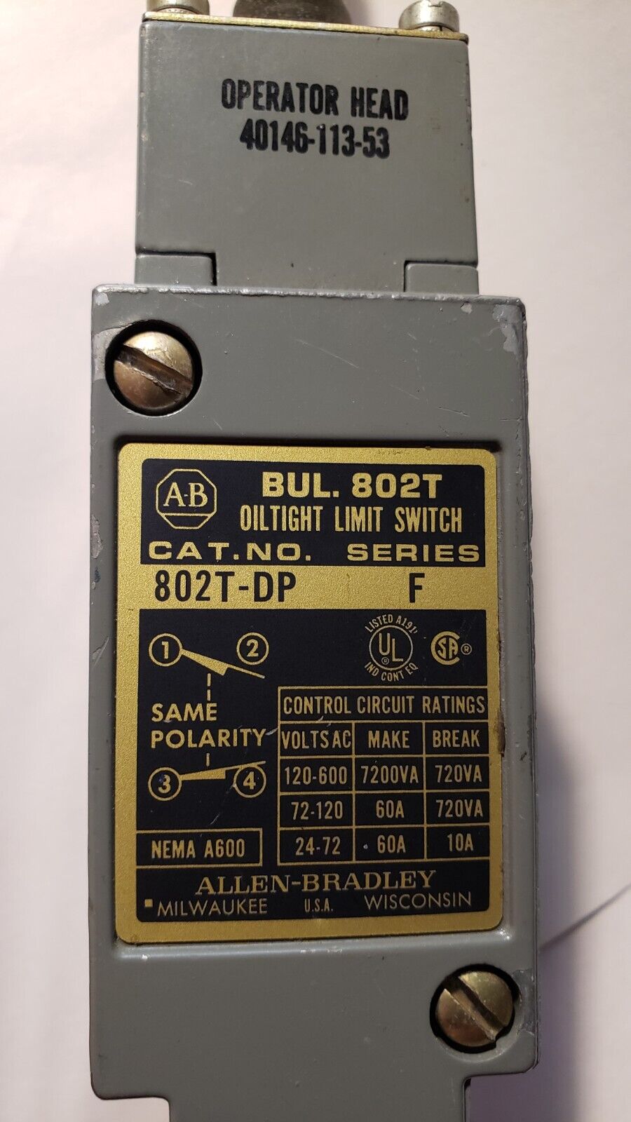 Allen-Bradley PLC 802T-DP (802TDP) - High-Performance Industrial Automation Controller with 4-20mA I/O, 16-bit Resolution, and 24V Power Supply - ALLEN-BRADLEY