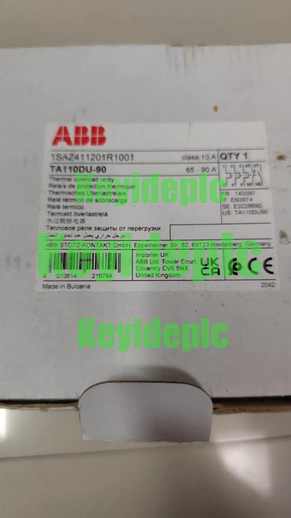 1 pcs ABB TA110 DU 90【65-90A】 Thermal overload relay For AX95-AX150 #ke