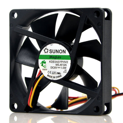 1pcs SUNON KDE0507PHV2 7015 7CM 5V 1.0W 0.2A 70mm 3-wire cooling fan 3pin