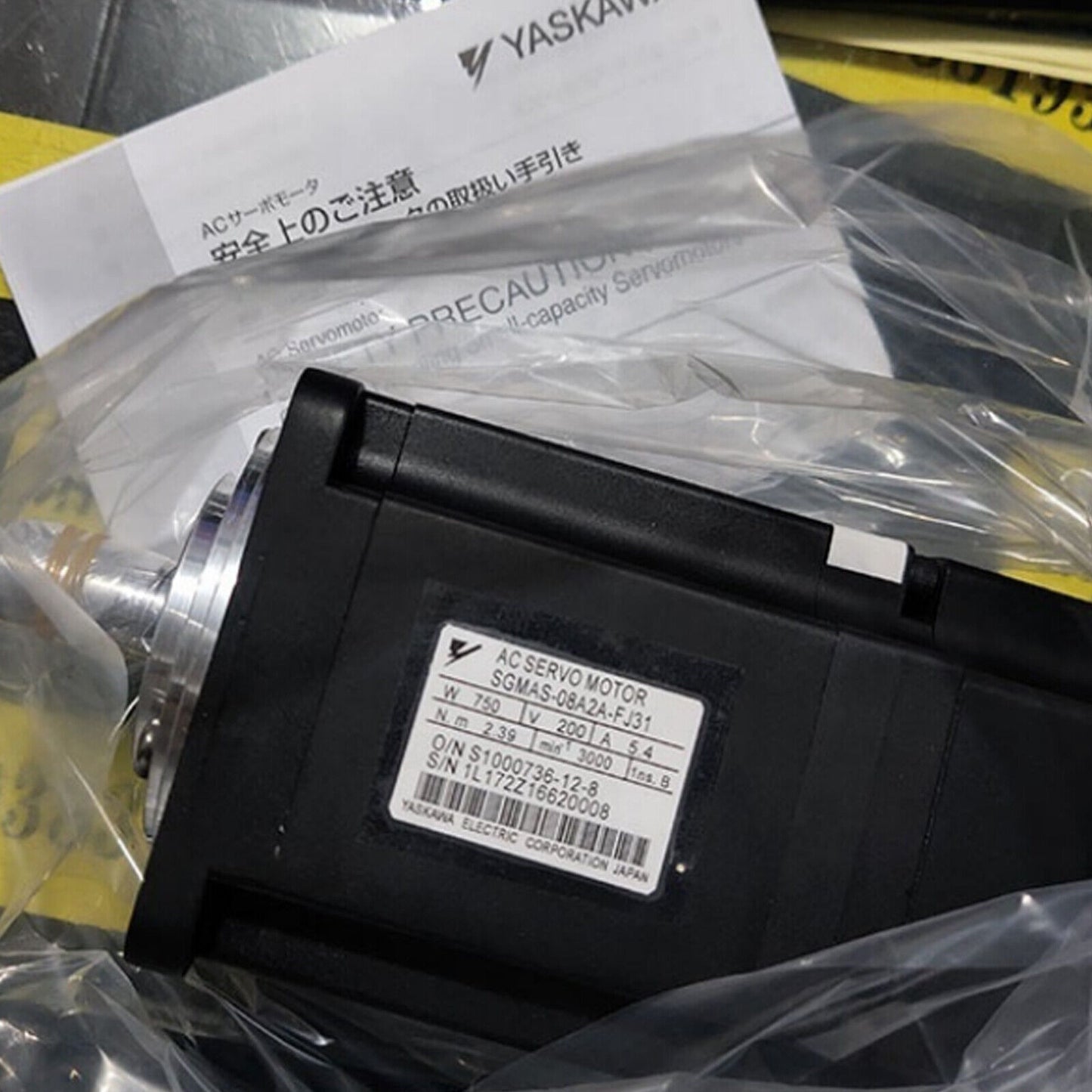 YASKAWA SGMAS-08A2A-FJ31 SGMAS08A2AFJ31 AC Servo Motor - YASKAWA