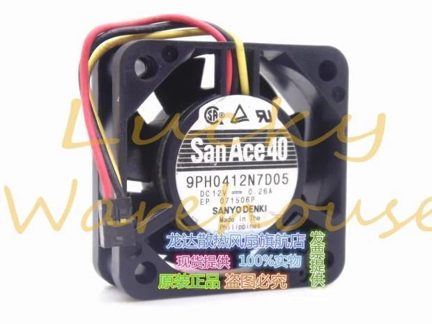Sanyo 9PH0412N7D05 4CM 4015 12V 0.26A high air volume cooling fan