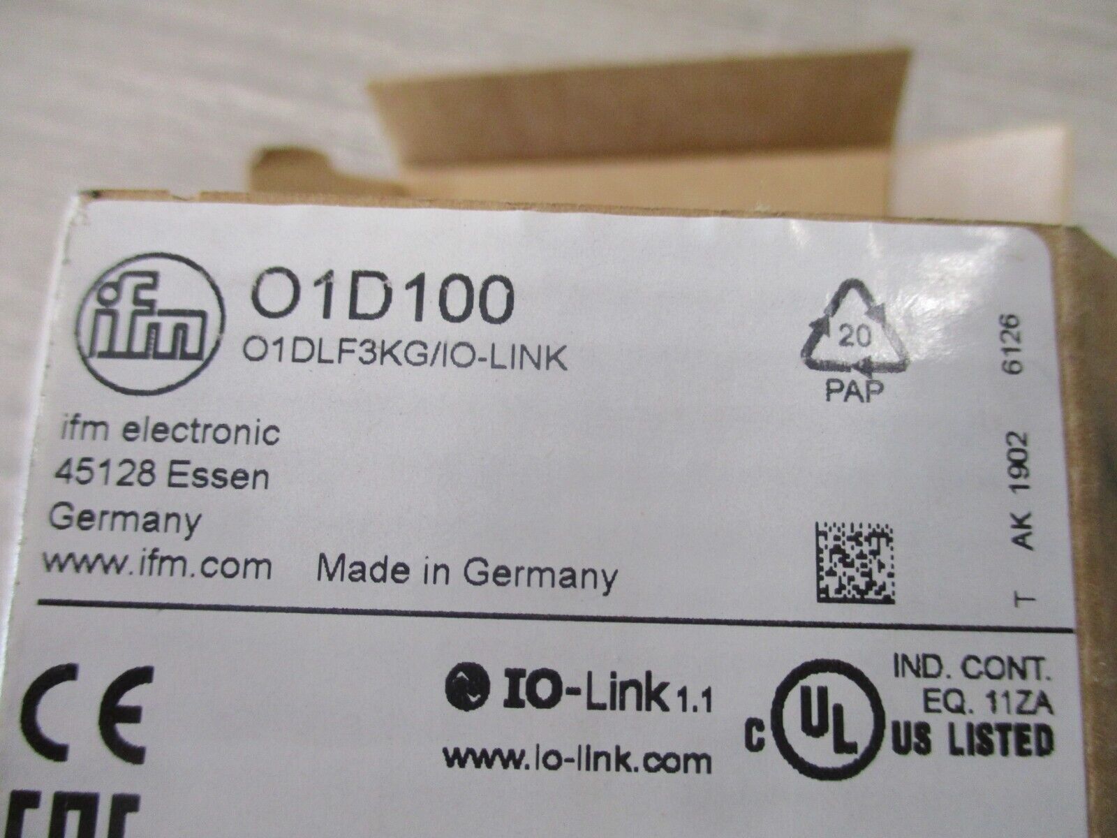 used ifm O1D100 Distance Sensor O1DLF3KG/IO-LINK 18-30VDC 200MA Surplus - IFM
