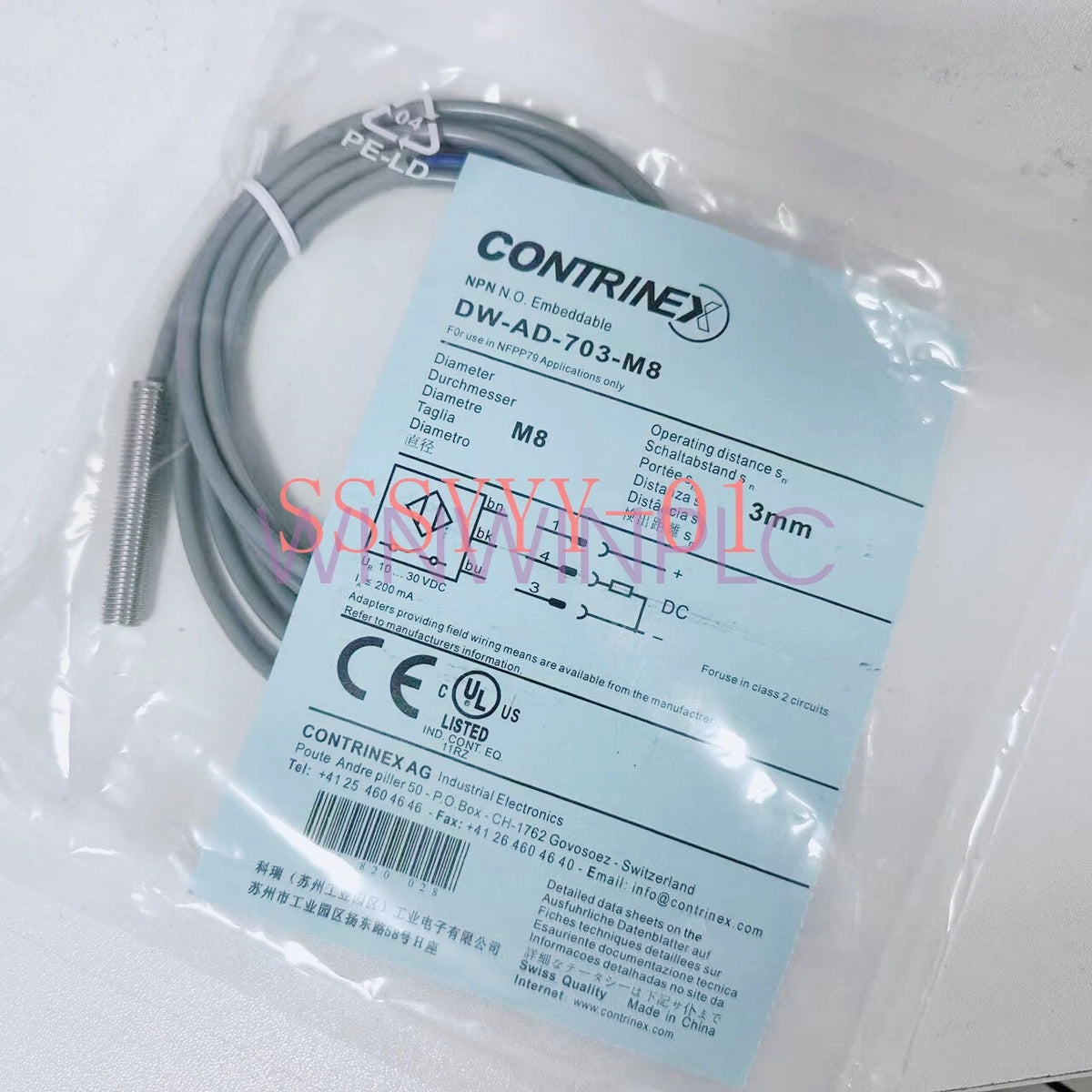 1PCS For CONTRIENX inductive proximity switch DW-AD-703-M8 3mm