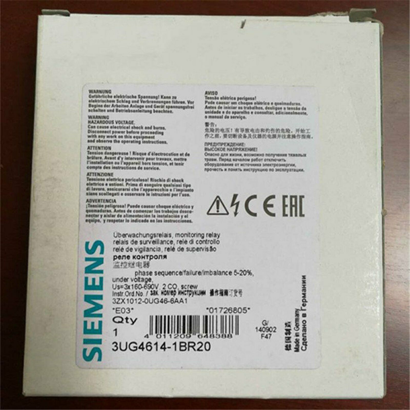 new  Siemens Relay 3UG4614-1BR20 3UG4 614-1BR20 one year