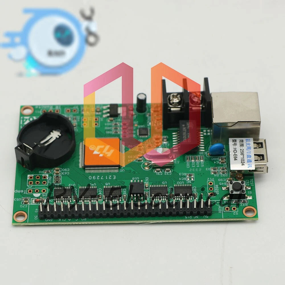 1PCS HD-E64 network port + U disk control card LED strip screen card~