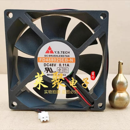 Y.STECH FD488025EB-N 8025 DC48V 0.11A 8CM 2-wire inverter silent cooling fan