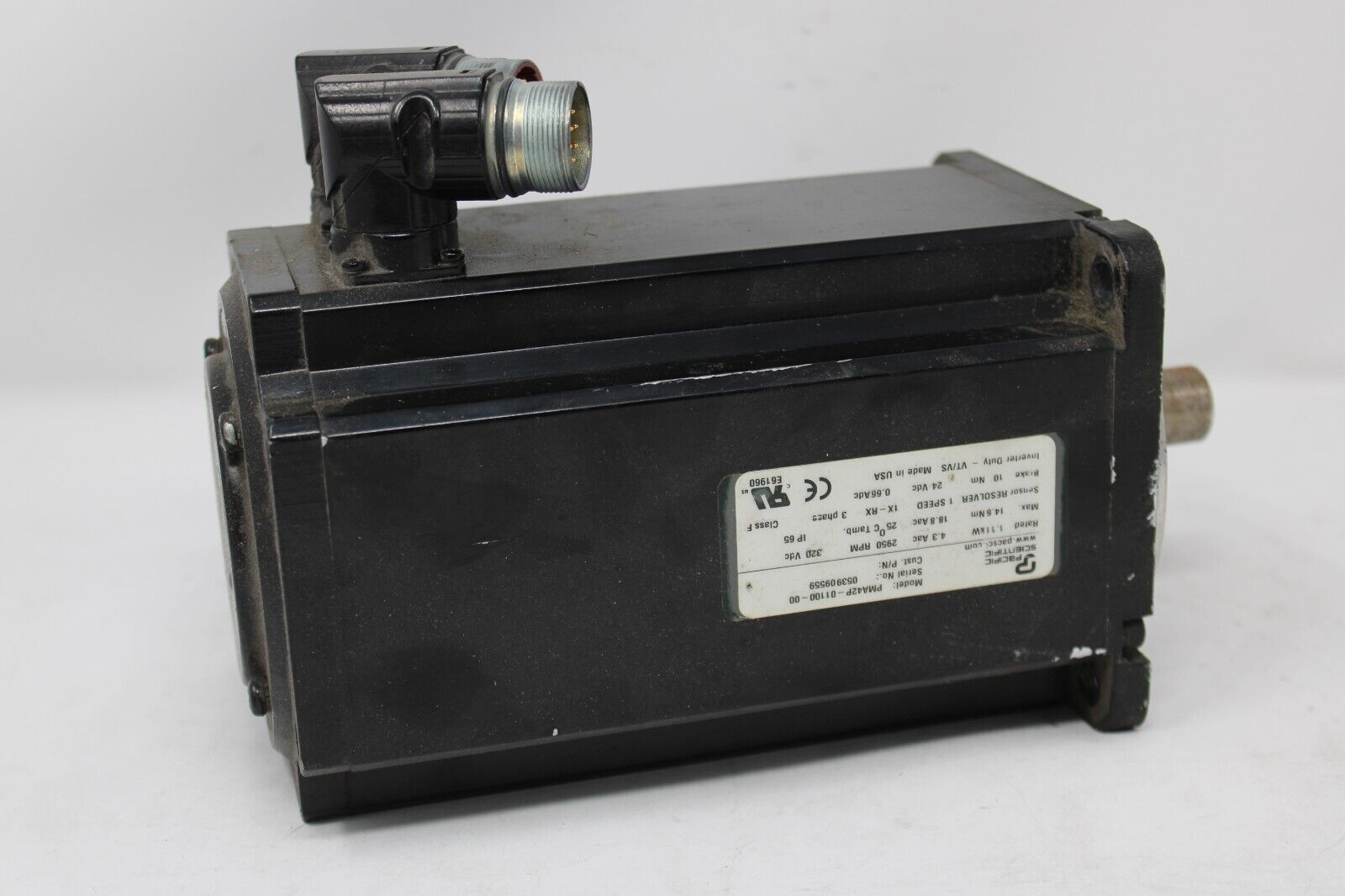 used Pacific Scientific PMA42P-01100-00 Servo Motor - PACIFIC SCIENTIFIC