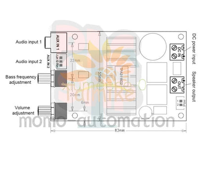 DC12-24V Subwoofer Mono Channel Digital Audio Amplifier Board 100W TPA3116 Bass