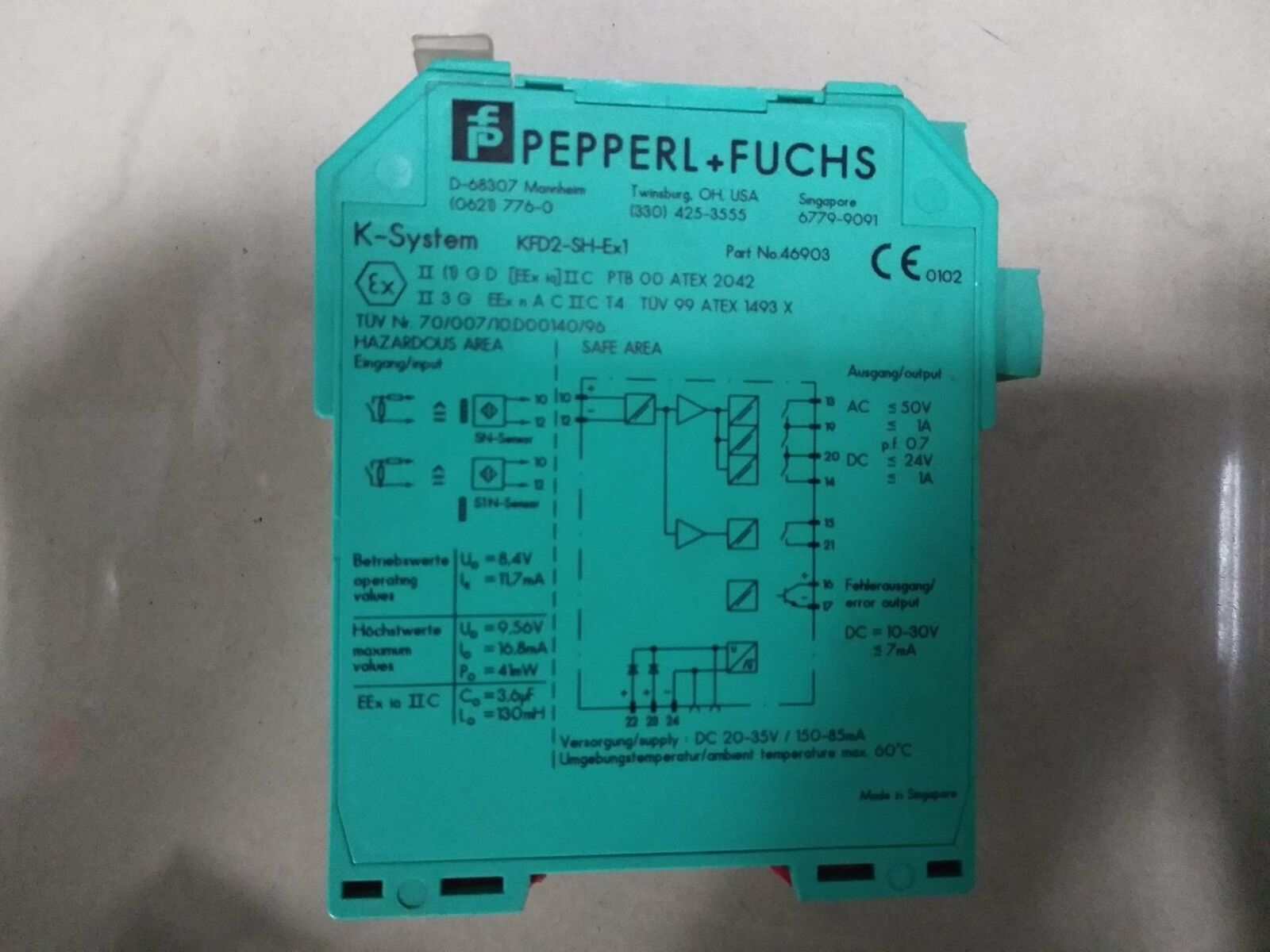 1PCS Pepperl+Fuchs KFD2-SH-Ex1 Safety Barrier - PEPPERL+FUCHS
