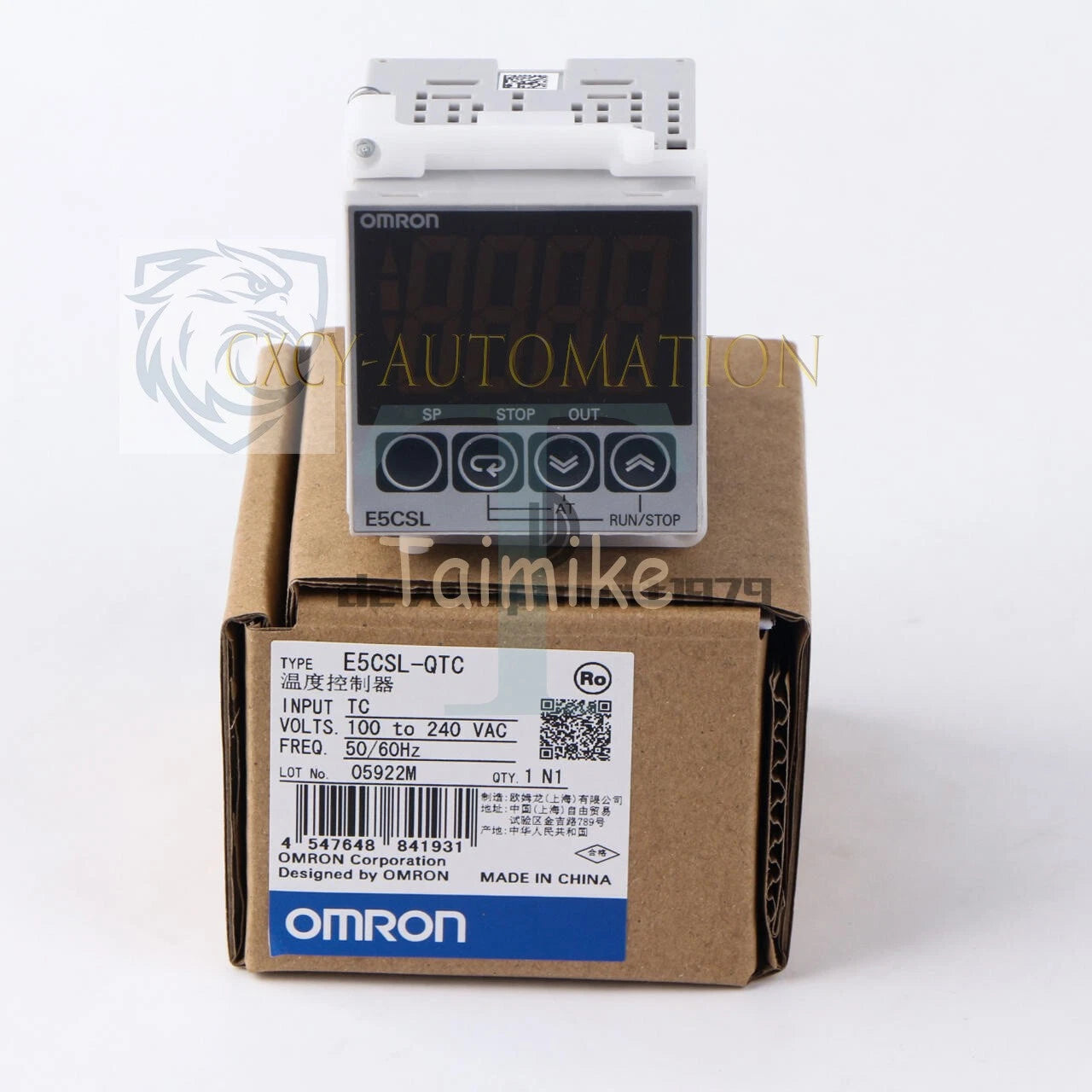 One Omron Temperature Controller E5CSL-QTC 100-240VAC