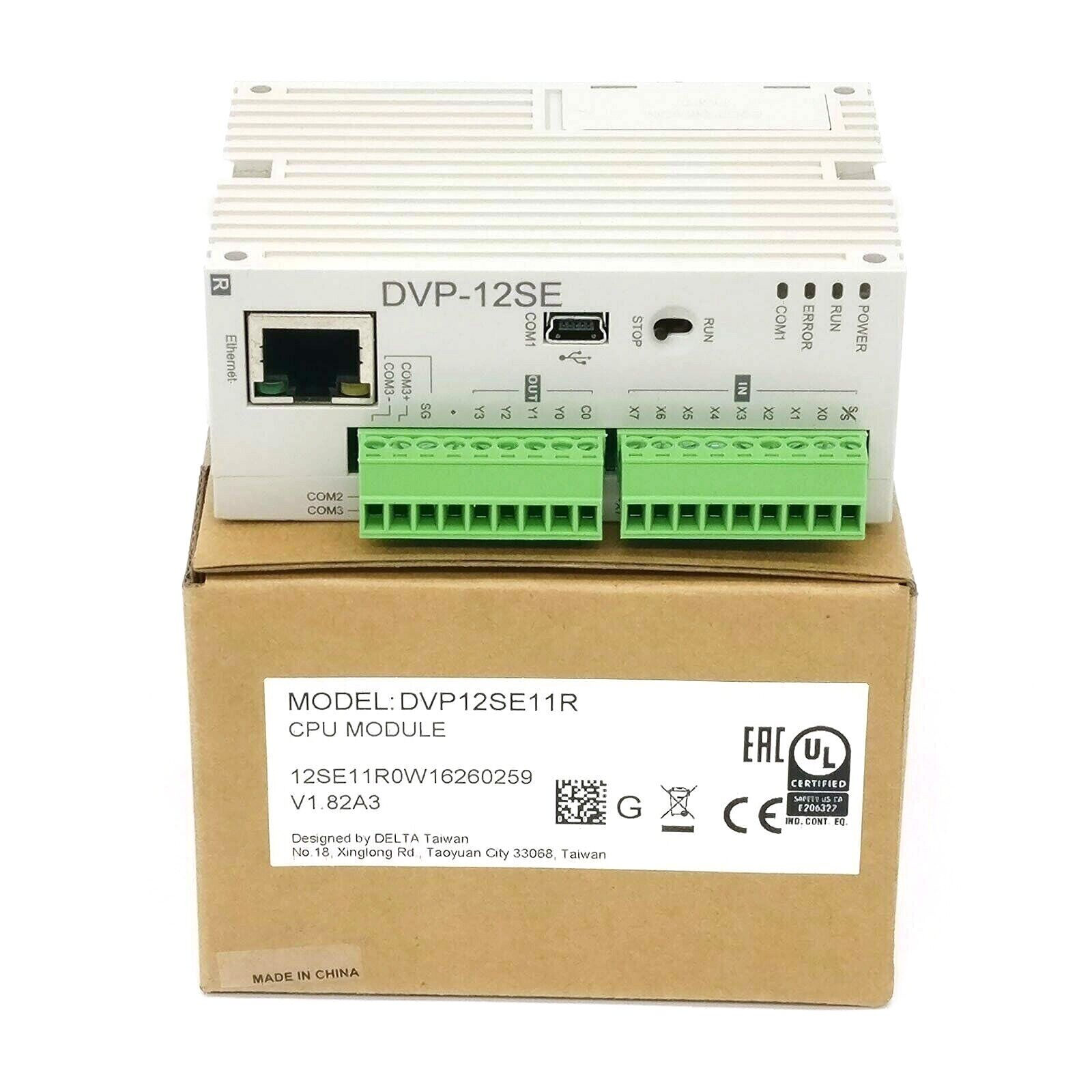 Delta DVP12SE11R PLC DI 8 DO 4 Transistor 24VDC Delta