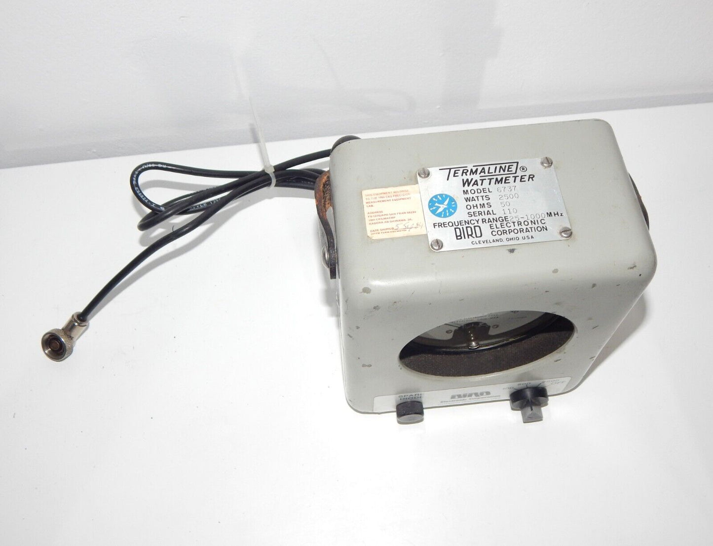BIRD 6737 + 6737-030 Wattmeter 2500W 25-1000 MHz 1.5-35 MHz - TERMALINE