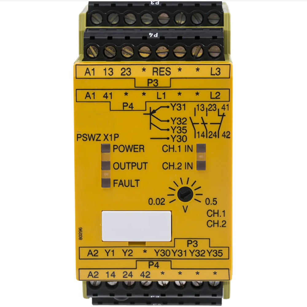 Pilz Safety Relay PSWZ X1P 777949, 0.5V/24-240VAC DC 2so IP40 Screw - PILZ SAFETY RELAY