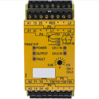 Pilz Safety Relay PSWZ X1P 777949, 0.5V/24-240VAC DC 2so IP40 Screw - PILZ SAFETY RELAY