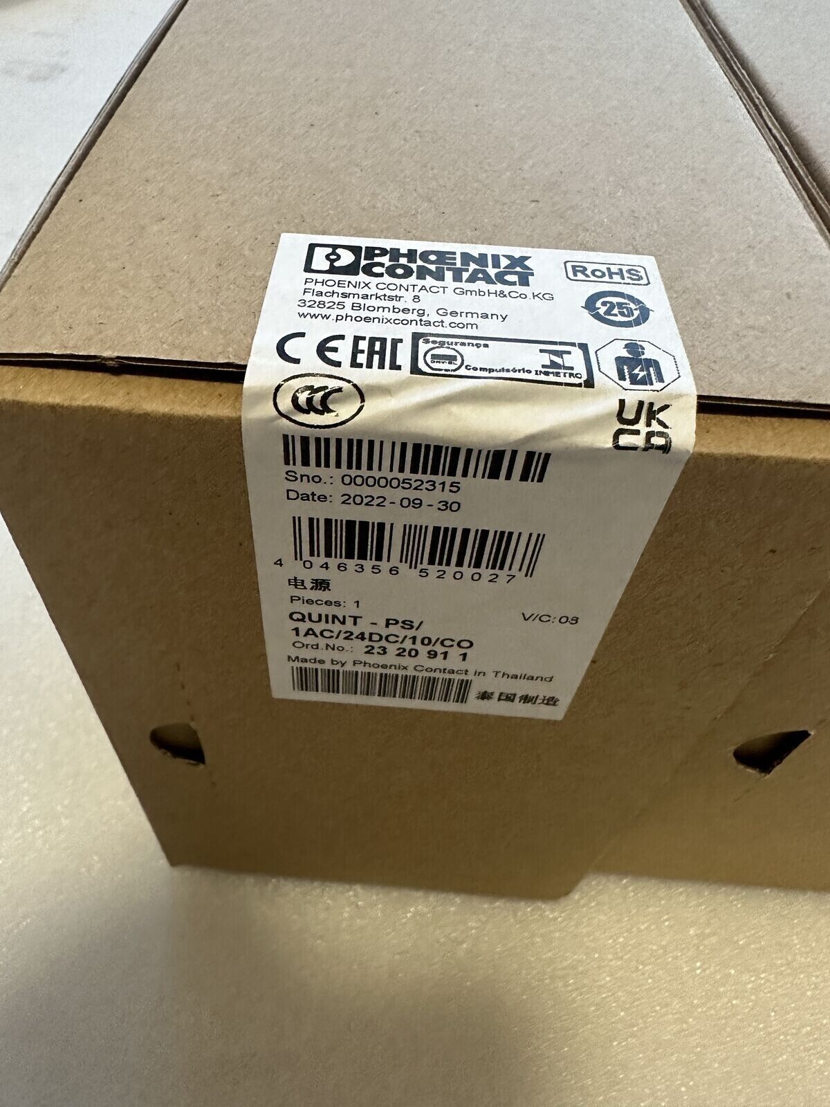 Phoenix CONTACT QUINT-PS/1AC/24DC/10/CO 2320911 UPS - PHOENIX
