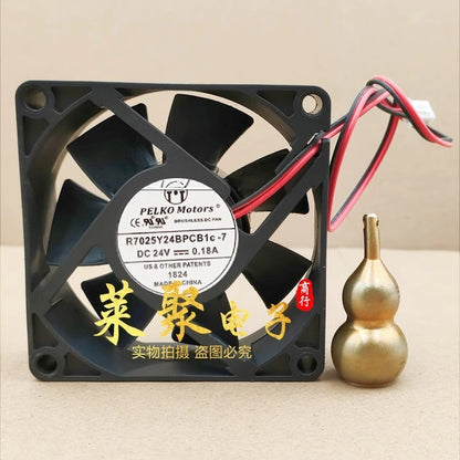 PELKO Motors R7025Y24BPCB1C-7 DC24V 0.18A 7CM 2-Pin Silent Cooling Fan