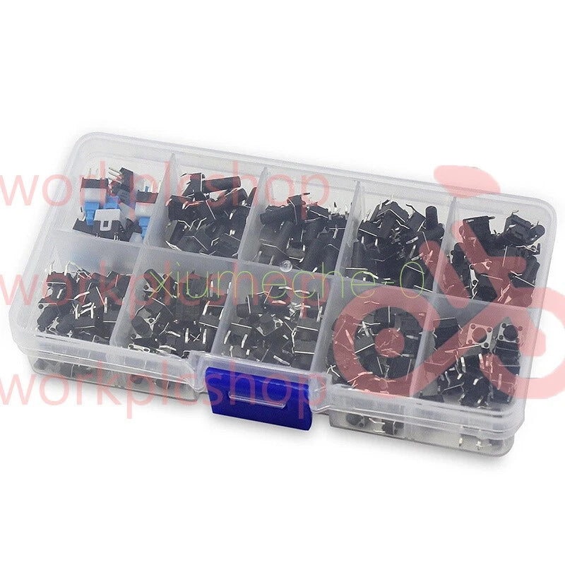 180Pcs 10 Values Tactile Push Button Switch Micro Momentary Tact Assorted