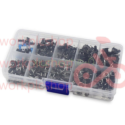 180Pcs 10 Values Tactile Push Button Switch Micro Momentary Tact Assorted