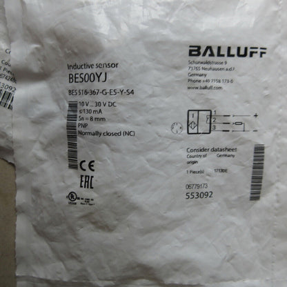 BALLUFF BES 516-367-G-E5-Y-S4 Proximity Sensor Fast - BALLUFF