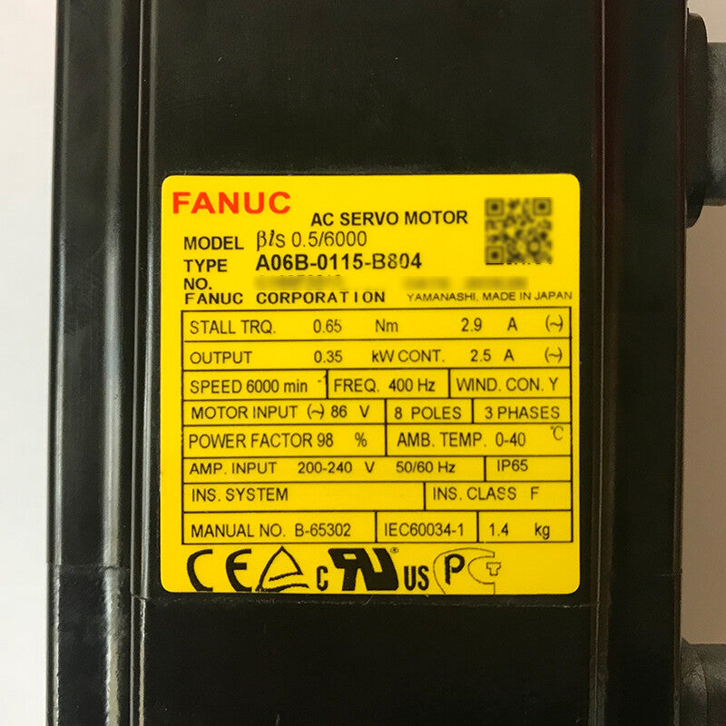 FANUC A06B-0115-B804 SERVO MOTOR A06B0115B804