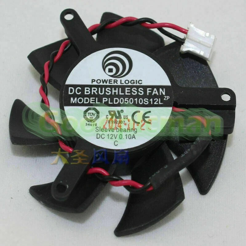 1X PLD05010S12L (DF0501012SEE2C T125010SL) 2 Pin 45mm Fan ATI nVIDIA Video Card
