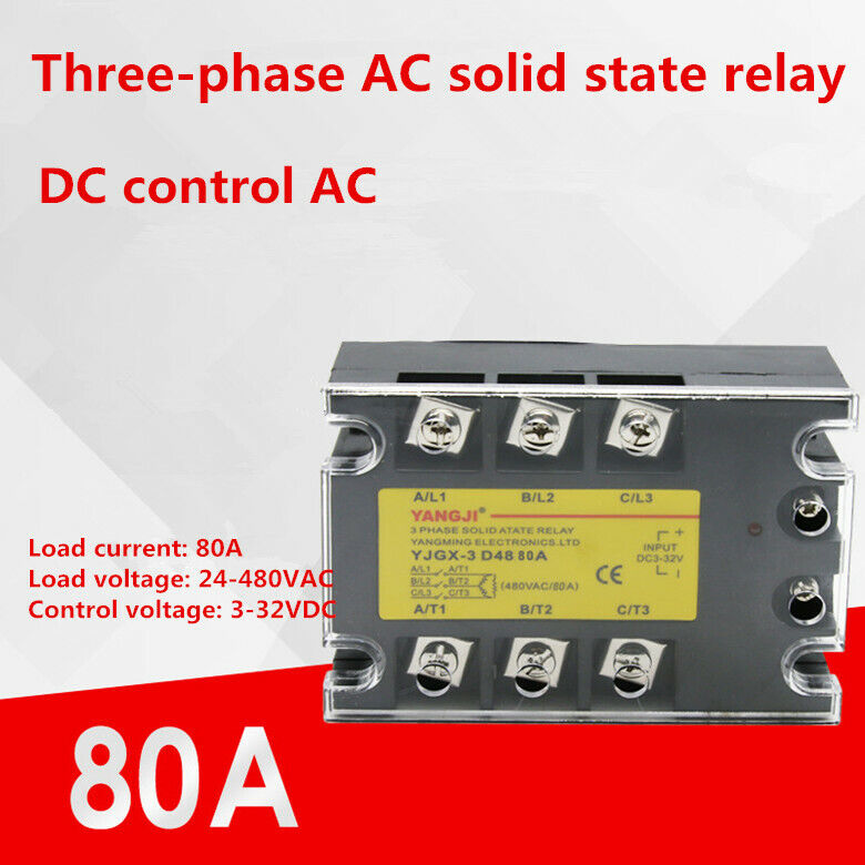 new Three-phase DC control AC DC-AC solid state relay series YJGX-3D4880A 480VAC 80A - YJGX